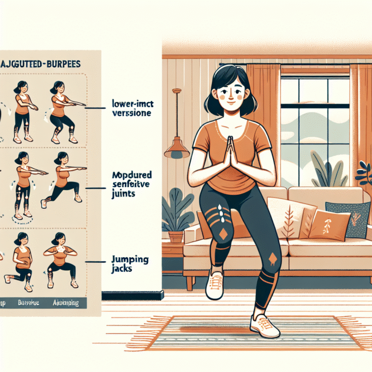 how to modify burpees and jumping jacks for sensitive joints postpartum