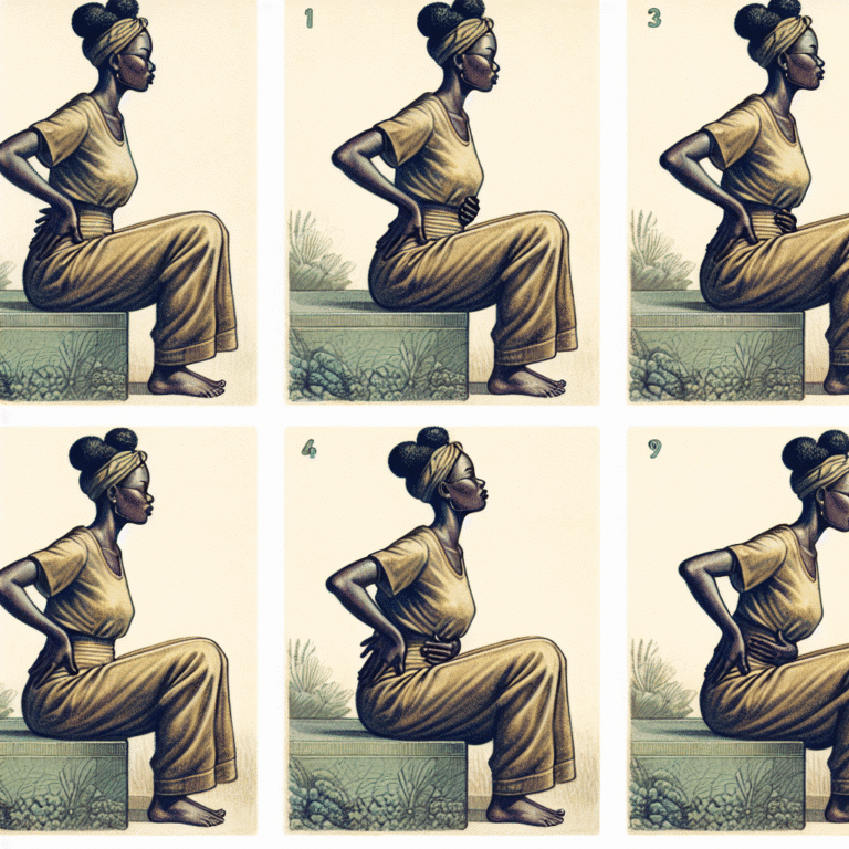 seated pelvic tilt routine to reduce postpartum low back pain